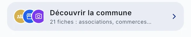 La carte « Découvrir la commune », en haut de l'accueil.